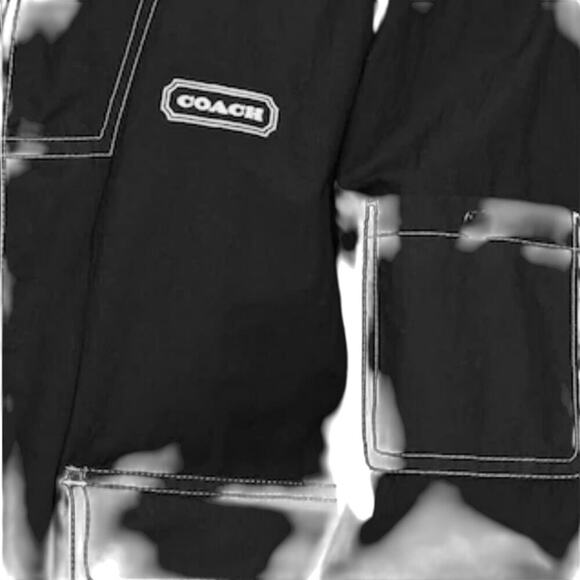Coach Men's Windbreaker Jacket XL or XXL Black or Orange - Picture 4 of 12